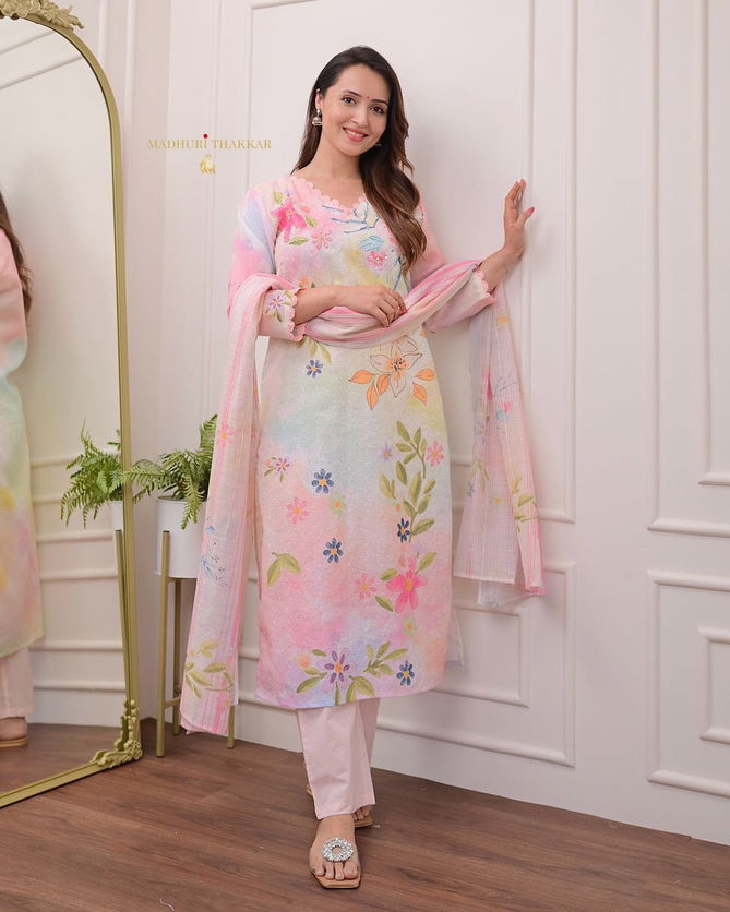 AD Cotton Embroidery Kurti With Bottom Dupatta Suppliers In India